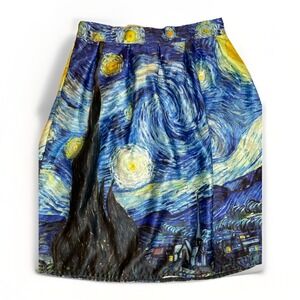 Van Gogh's Starry Night A Line Skirt Women's‎ Size M Art To Wear Wrinkle Free